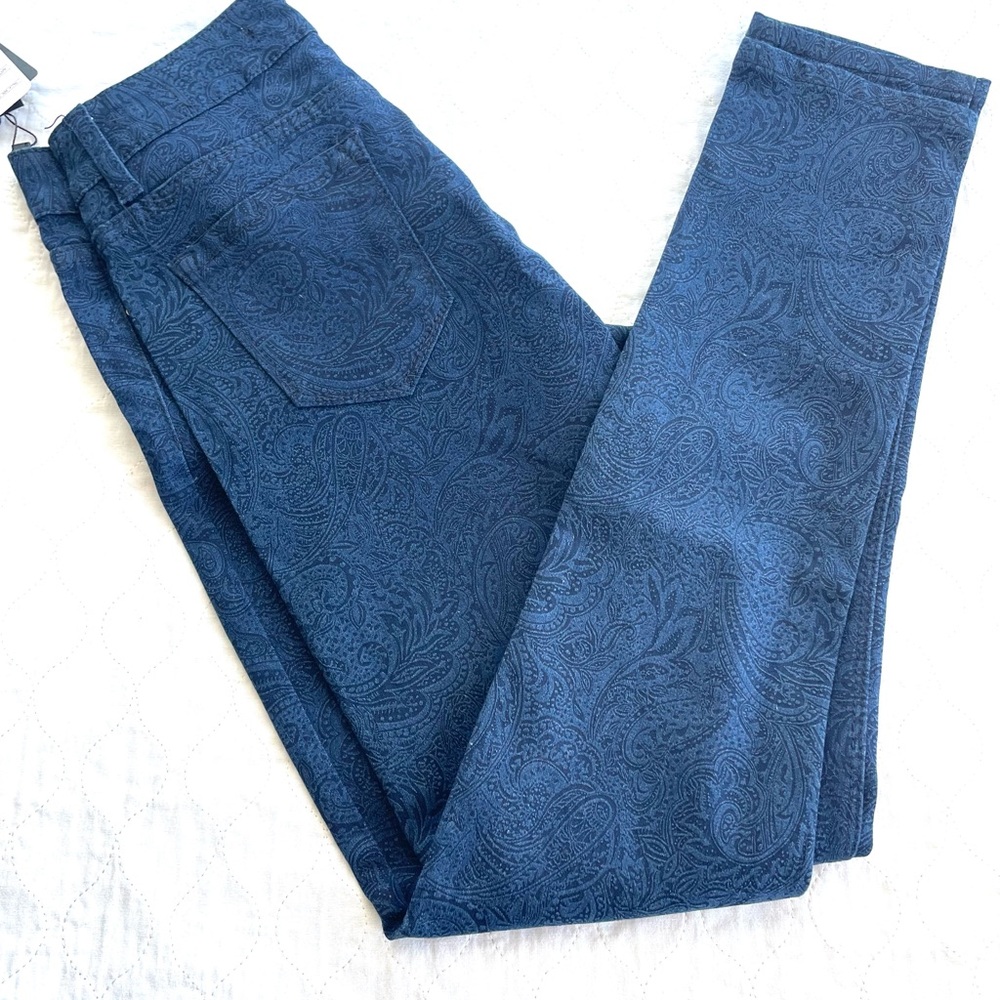 Paisley‎ Patterned Skinny Jeans in Blue